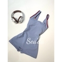 Square Neck Racing Swimsuit With Back Tie