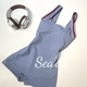 Square Neck Racing Swimsuit With Back Tie