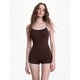 Brown Mocha Sea Salt Athletic One-Piece Swimsuit For Women