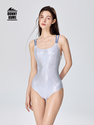 Lycra light skin white crystal | Double layer | Removable chest pads One-Piece Women's Competitive Training Swimsuit Pink Crystal