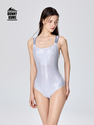 Lycra light skin white crystal | Double layer | Removable chest pads One-Piece Women's Competitive Training Swimsuit Pink Crystal