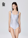 Lycra light skin white crystal | Double layer | Removable chest pads One-Piece Women's Competitive Training Swimsuit Pink Crystal