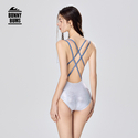 Lycra light skin white crystal | Double layer | Removable chest pads One-Piece Women's Competitive Training Swimsuit Pink Crystal