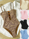 Bohemian Spaghetti Strap Backless One-Piece Swimsuit