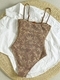 Bohemian Spaghetti Strap Backless One-Piece Swimsuit