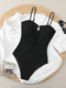 Bohemian Spaghetti Strap Backless One-Piece Swimsuit