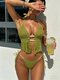 Halter Neck Tie Two-Piece Swimsuit For Women