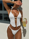 Halter Neck Tie Two-Piece Swimsuit For Women