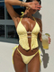 Halter Neck Tie Two-Piece Swimsuit For Women