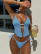 Halter Neck Tie Two-Piece Swimsuit For Women