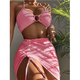 Women's Solid Color Halter Two-Piece Swimsuit