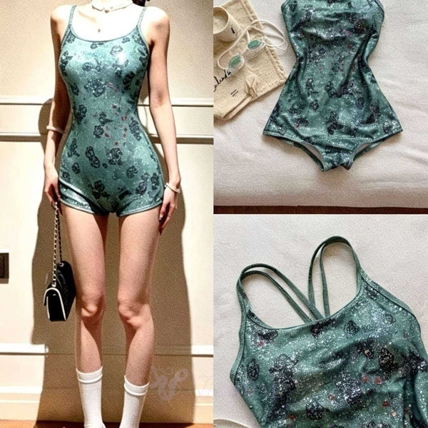 Floral One-Piece Swimsuit With Thin Straps