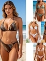 Leopard Print Three-Point Bikini Two-Piece Swimsuit
