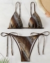 Leopard Print Three-Point Bikini Two-Piece Swimsuit