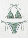 Leopard Print Three-Point Bikini Two-Piece Swimsuit