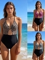 Leopard Print Halter One-Piece Swimsuit