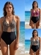 Leopard Print Halter One-Piece Swimsuit