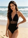 Einteiliger Slim-Fit Badeanzug Damen Bademode im europäischen Stil