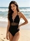 Einteiliger Slim-Fit Badeanzug Damen Bademode im europäischen Stil