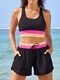 Color-Block Faux Two-Piece Yoga Shorts Set