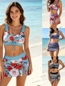 Retro Print Two-Piece Bikini Swimsuits