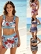 Retro Print Two-Piece Bikini Swimsuits