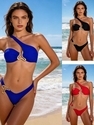 Zweiteiler Einfarbiger Bikini Badeanzug