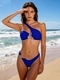 Zweiteiler Einfarbiger Bikini Badeanzug