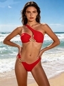 Zweiteiler Einfarbiger Bikini Badeanzug