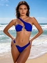 Zweiteiler Einfarbiger Bikini Badeanzug