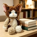 Curly-haired Devon Rex cat (brown) Curly-Haired Devon Rex Plush Toy Doll