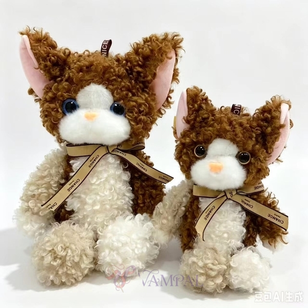 Lockige Devon Rex Katze (braun) Lockige Devon Rex Plüschtier Puppe