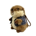 Brown Realistic Plush Marmot Stuffed Animal Backpack Charm