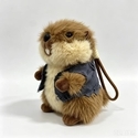 Brown Realistic Plush Marmot Stuffed Animal Backpack Charm