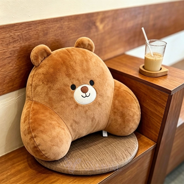 Cute Animal Plush Lumbar Support Cushion
