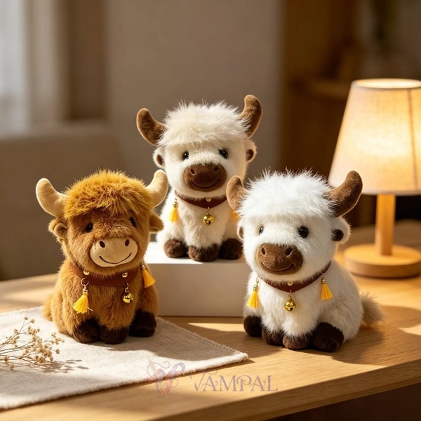 Seated Highland Cow Plush Toy Doll