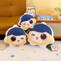 Double-sided egg yellow plush toy Cute Printed Double-Sided Egg-Shaped Plush Throw Pillow