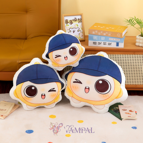 Double-sided egg yellow plush toy Cute Printed Double-Sided Egg-Shaped Plush Throw Pillow