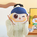 Double-sided egg yellow plush toy Cute Printed Double-Sided Egg-Shaped Plush Throw Pillow