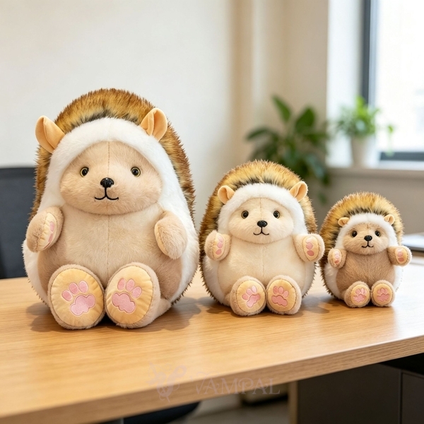 Caramel Reversible Hedgehog Plush Toy Realistic Stuffed Animal Ornament