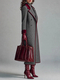 Elegant Herringbone Wool Long Coat