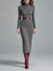 Elegant Herringbone Wool Long Coat