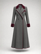 Elegant Herringbone Wool Long Coat