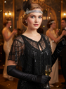 Pailletten-Schal Kurzer Bolero Abendcape für Damen