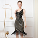 Retro Sequin Tassel Sleeveless Party Gown