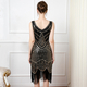 Retro Sequin Tassel Sleeveless Party Gown
