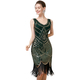 Retro Sequin Tassel Sleeveless Party Gown
