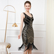 Retro Sequin Tassel Sleeveless Party Gown