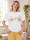 Sequin Rhinestone Cotton T-Shirt For Women