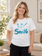 Sequin Rhinestone Cotton T-Shirt For Women